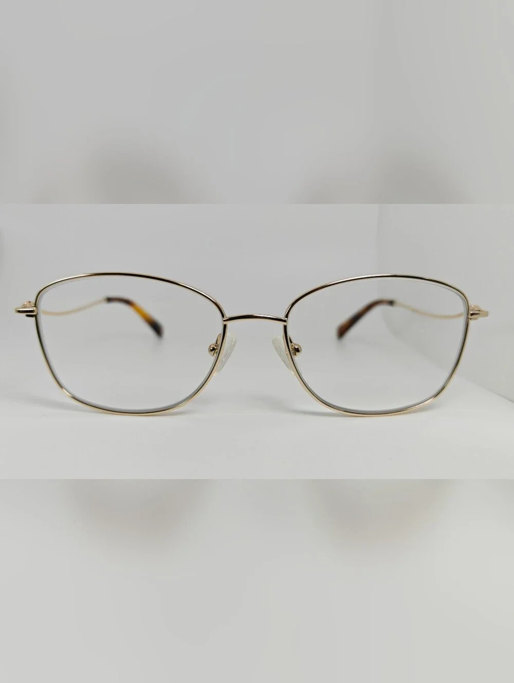 Dianele. Women's Gold Titanium Rounded Square Eyeglass Frames